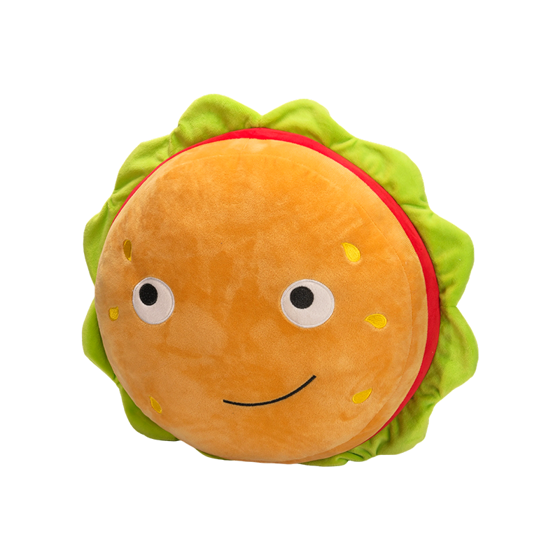 Kreatives Smiley-Hamburger-Plüschkissen
