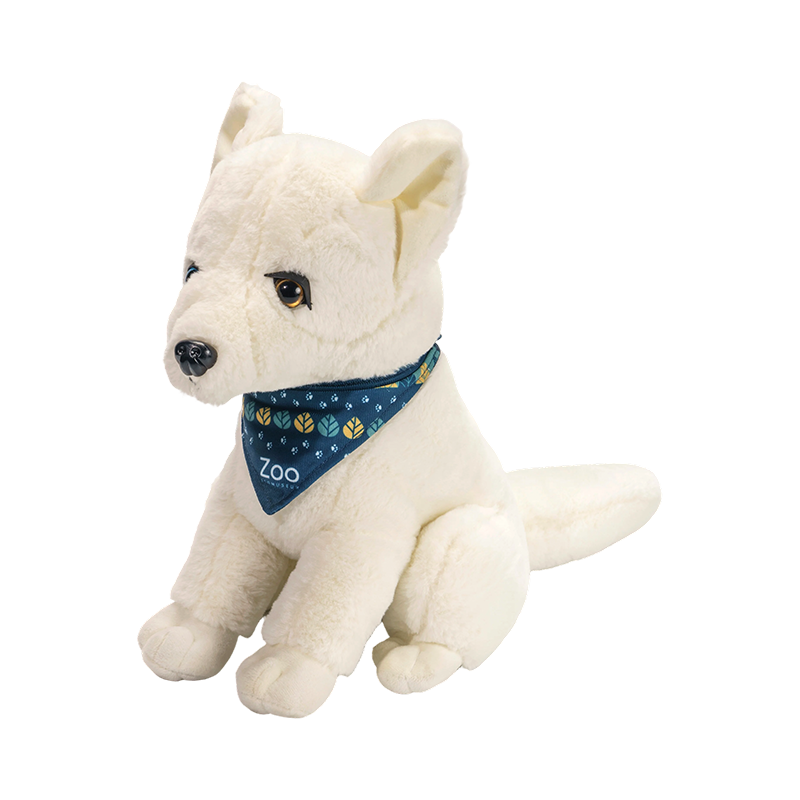 Wildtier sitzendes Schneewolf-Plüschspielzeug