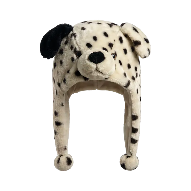 Schwarz-weißer Hundeplüschhut
