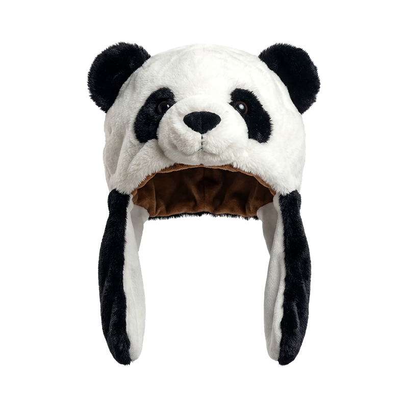 Klassischer schwarz-weißer Panda-Plüschhut