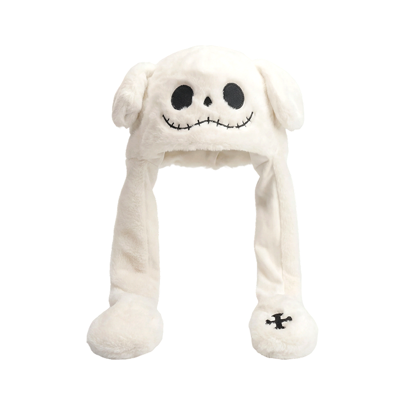 Unheimlicher weißer Totenkopf-Plüschhut