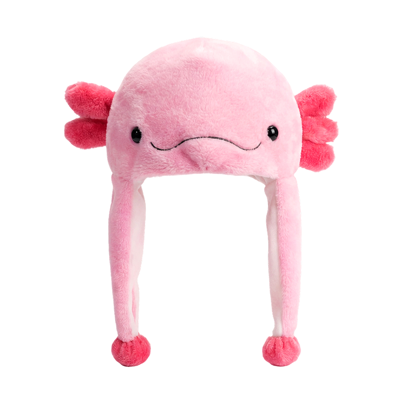 Rosa Axolotl-Plüschmütze