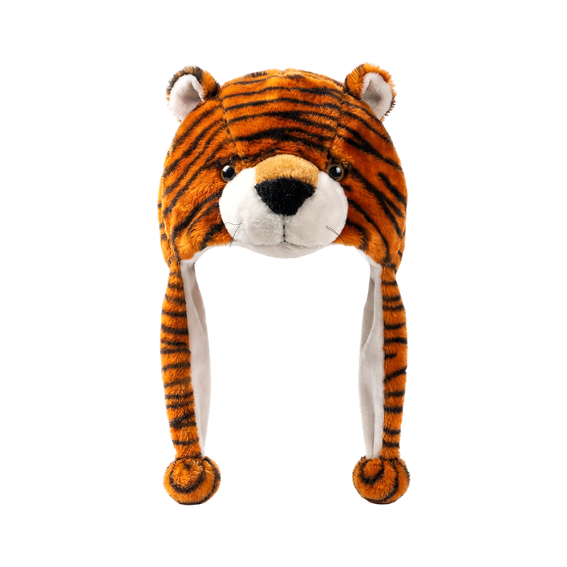 Bären-Plüschmütze mit Tigerstreifen