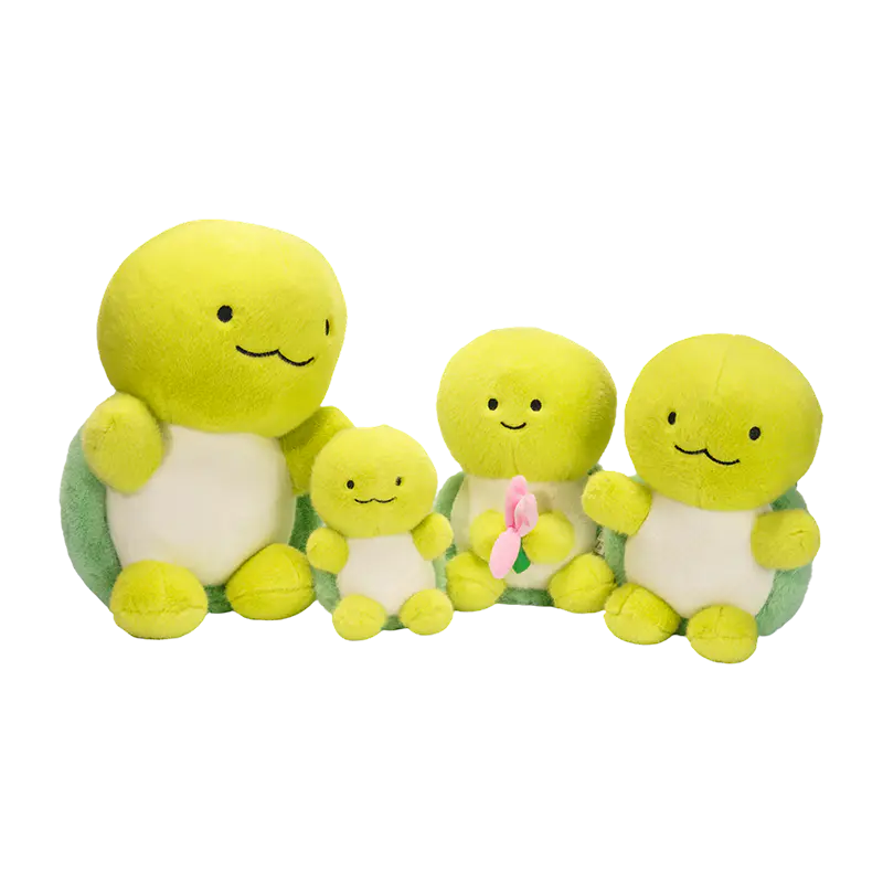 Grinsende Schildkröten-Plüschpuppengruppe